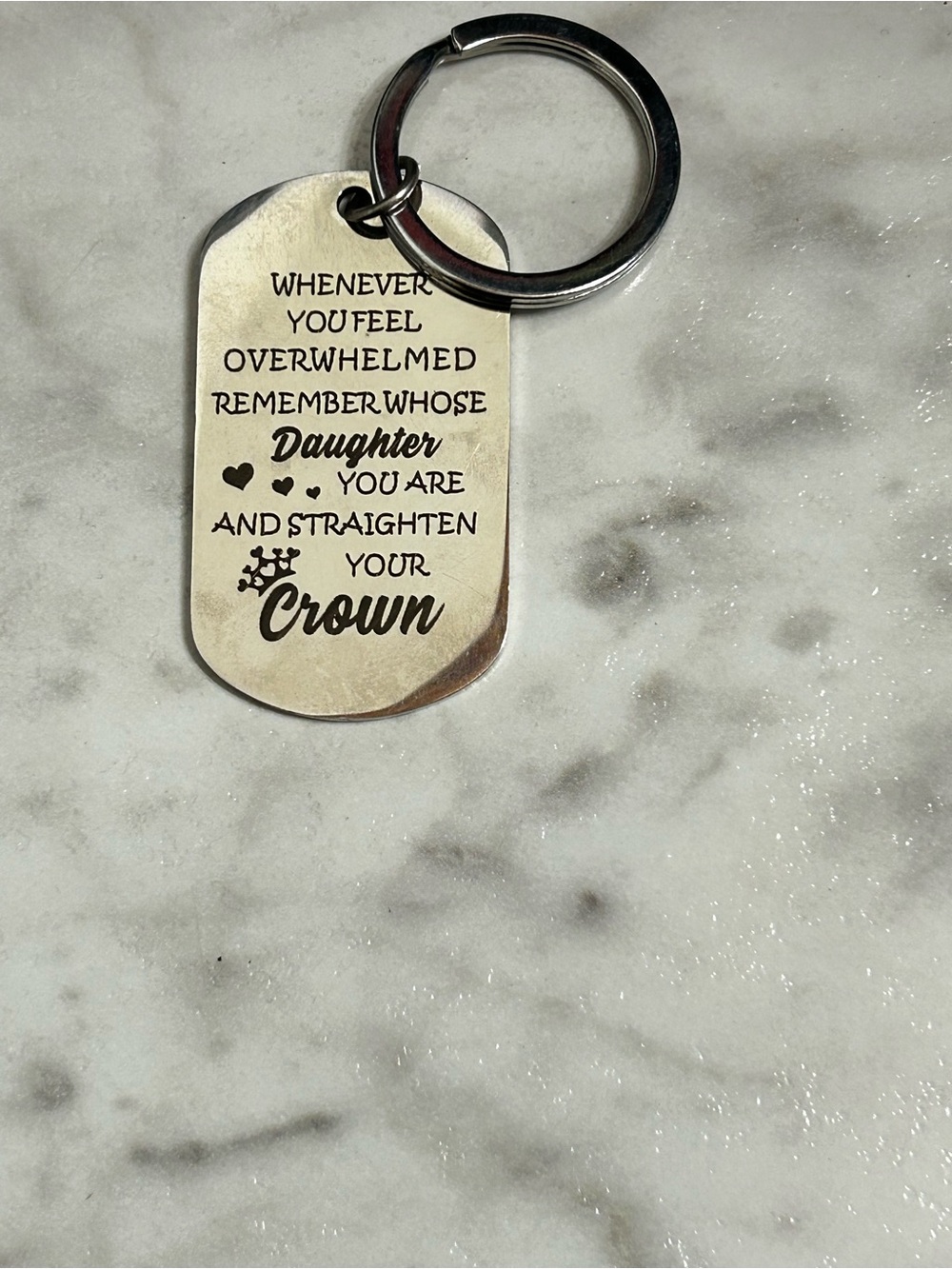 Inspirational Daughter Keyring - Silver Tone